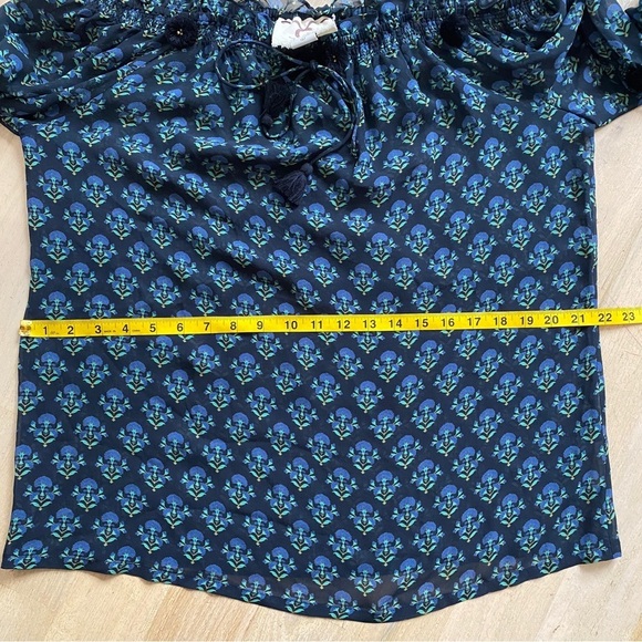 FIGUE 100% silk off shoulder Pom Pom blouse - Picture 10 of 12